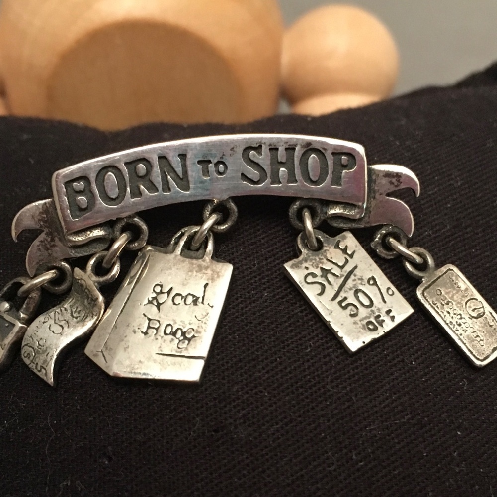 Born To Shop SILVER Desinger PIN